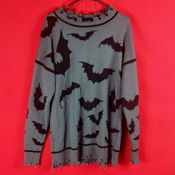 Dolls Kill Sweaters - DOLLS KILL WIDOW Straight Outta Hell Oversized Sweater Size S